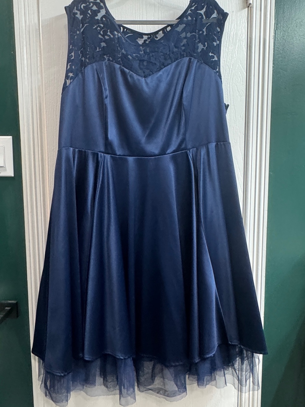 torrid Navy Lace Yoke Circle Skater Skirt
